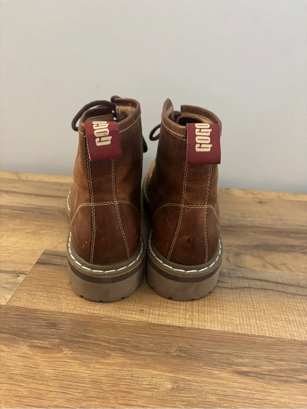 Joji & Co Craft & Explore Leather Lace Up Combat Chelsea Boots Brown Unisex